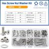 Hexagonal Countersunk Screw Nut Washer Set Metric Threaded Hex Bolt Nuts Spacer Kit Machine Screws Gasket Stainless Steel M2-M6