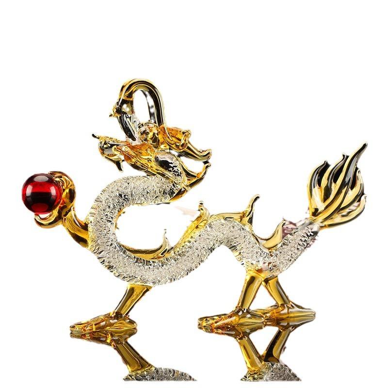 

Украшение в виде дракона из кристалла Чжаоцай, талисман для украшения дома, аксессуары для офиса, украшения в стиле фэн-шуй 20x30cm