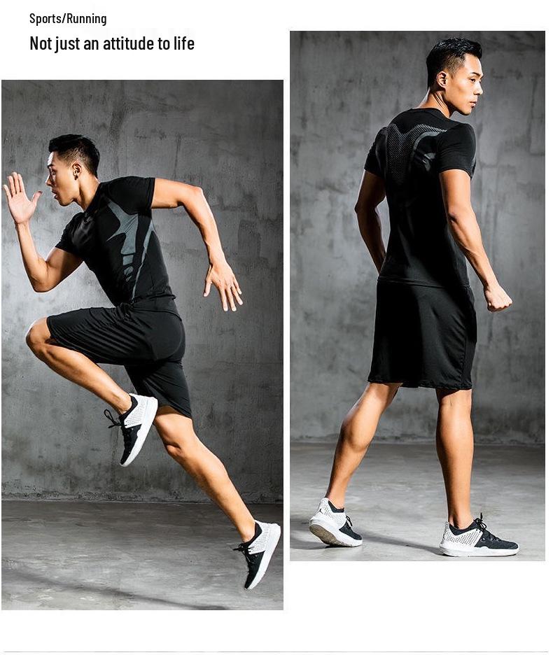 Men's Fleece-Lined Breathable Fitness Set: Warm Base Layer Tights & Long Sleeve Shirt for Running/Basketball