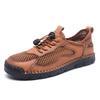 2025 mesh men's shoes 2025 summer breathable leather mesh men's casual shoes hollow mesh shoes