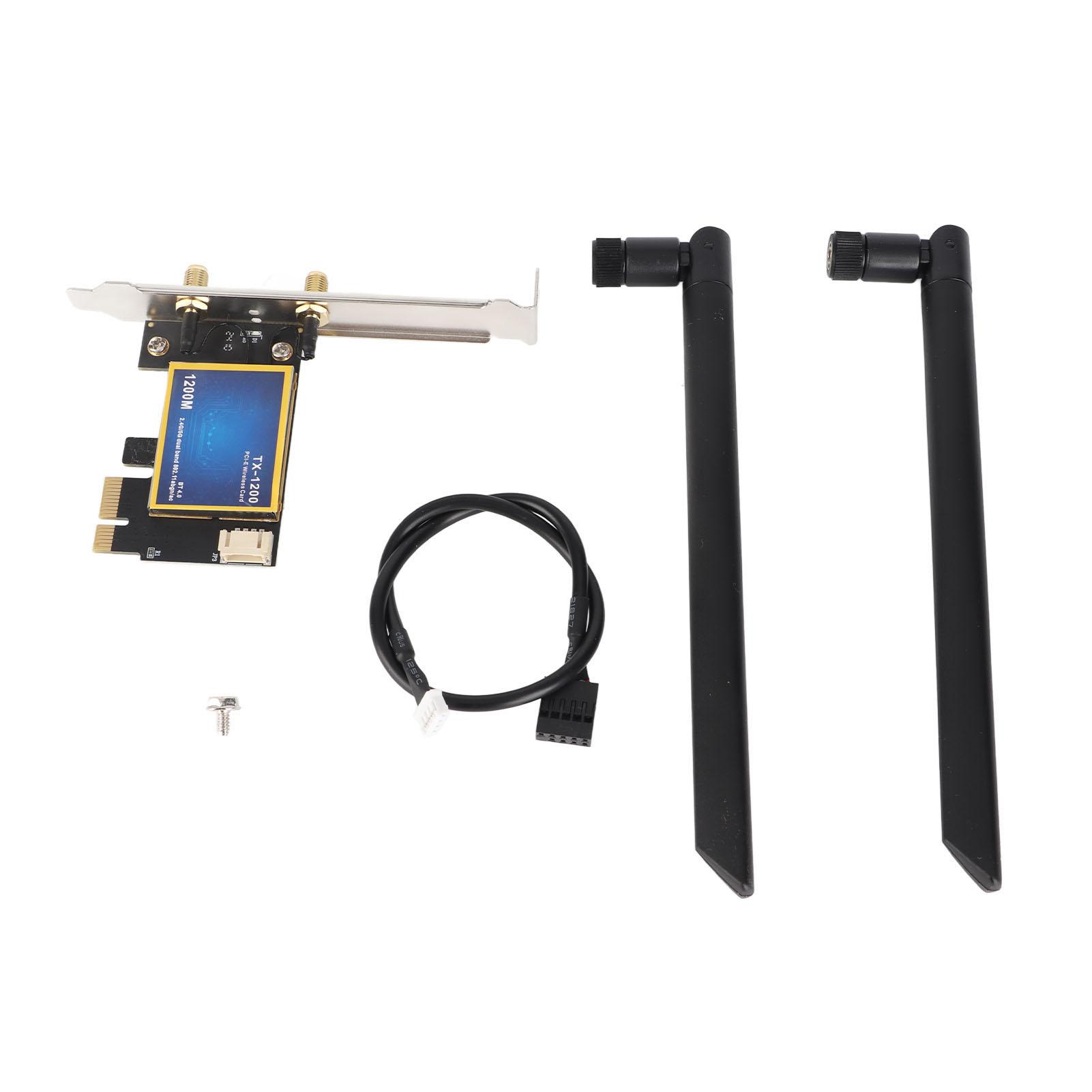 

PCIE WiFi Card 2.4G 5G Dual Band 1200Mbps Bluetooth 4.0 PCIE WiFi Card Desktop Wireless Network