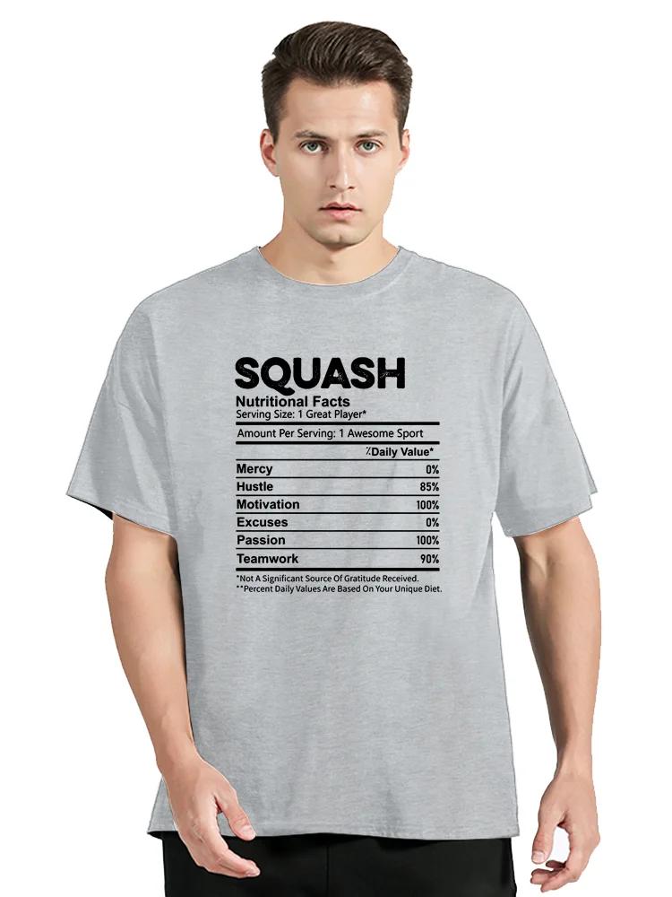 Novelty Awesome Squash Nutrition Facts Player T Shirts Graphic Cotton Streetwear Short Sleeve Birthday Gifts Summer T-shirt