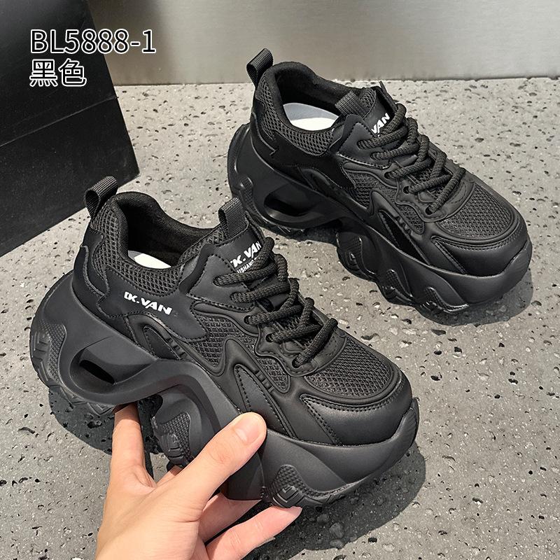 Leder-Plateau-Dad-Schuhe Frühherbst Neu Ultra-Leichte Laufschuhe Atmungsaktive Kleine Sneaker