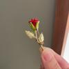 French Pearl Botanical Floral Brooch Women Summer Style Anti-Slip Clasp Elegant Suit Accessory Versatile Commute Bouquet