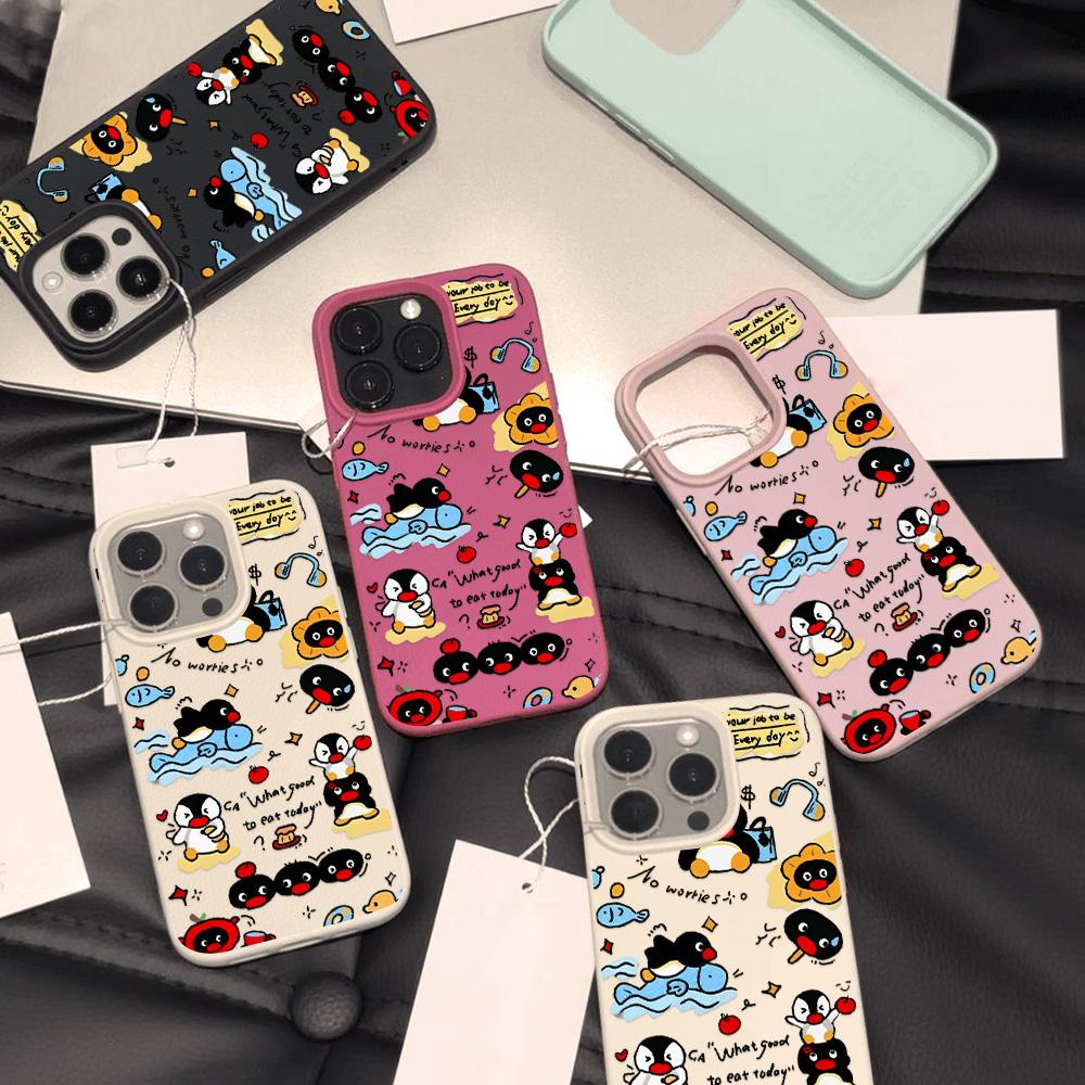 Handyhülle für iPhone 11 13 Hülle iPhone 12 14 15 16 Pro Max 12 Pro 15 Plus Leder lackiert wasserdicht sturzsicher und verschleißfest Cartoon