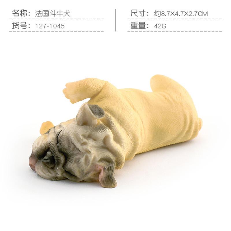 8 Simulated Sleeping Positions French Bulldog Shiba Inu Static Model Children'S Fun Pet Dog Desktop Decoration Ornament
