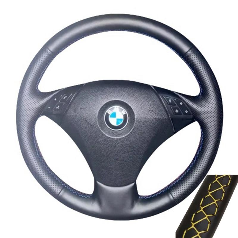For BMW E60 523 530 523li 525 520li 535 545i Custom Hand Stitched Microfibre Leather Car Steering Wheel Cover
