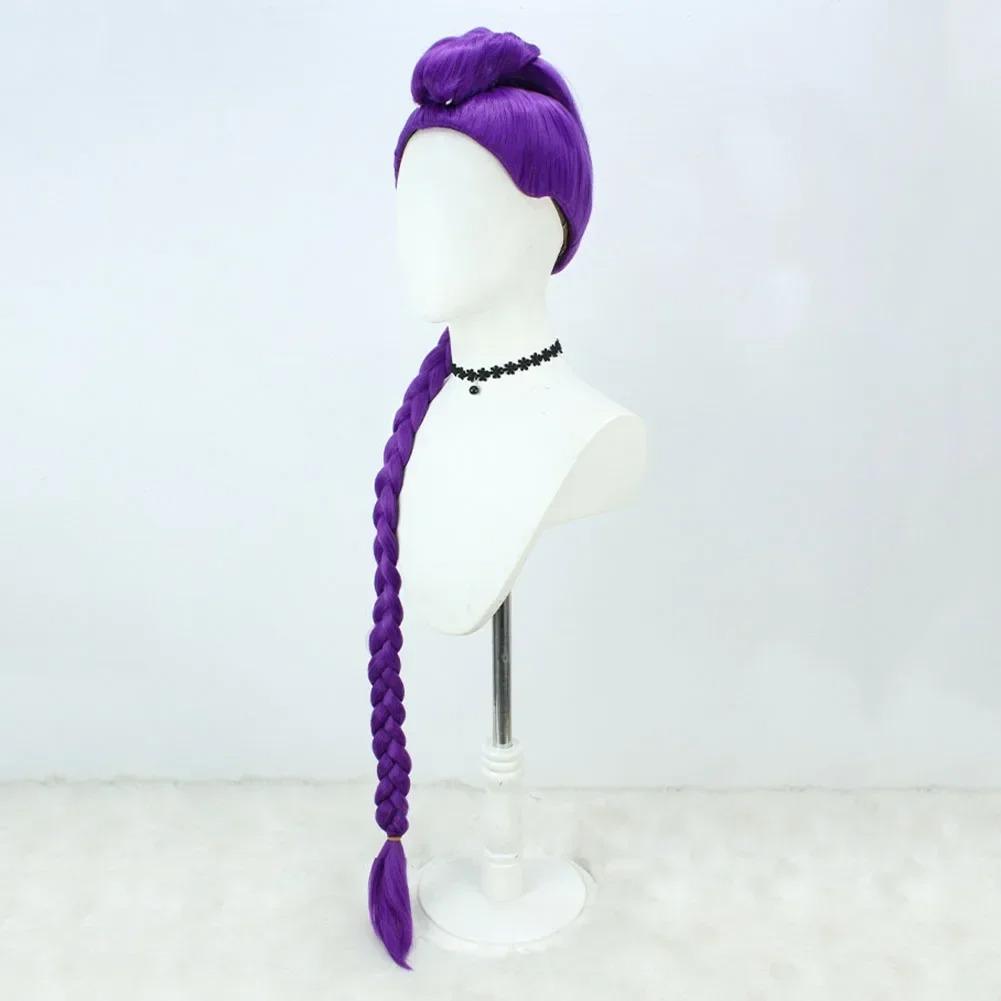 KPO-P Stijl Synthetische Cosplay Pruik Mi-ra Rum-i Zo-e Geïnspireerd Lang Paars Zwart Rood Hittebestendig Haar Carnaval Anime Feest 32inches