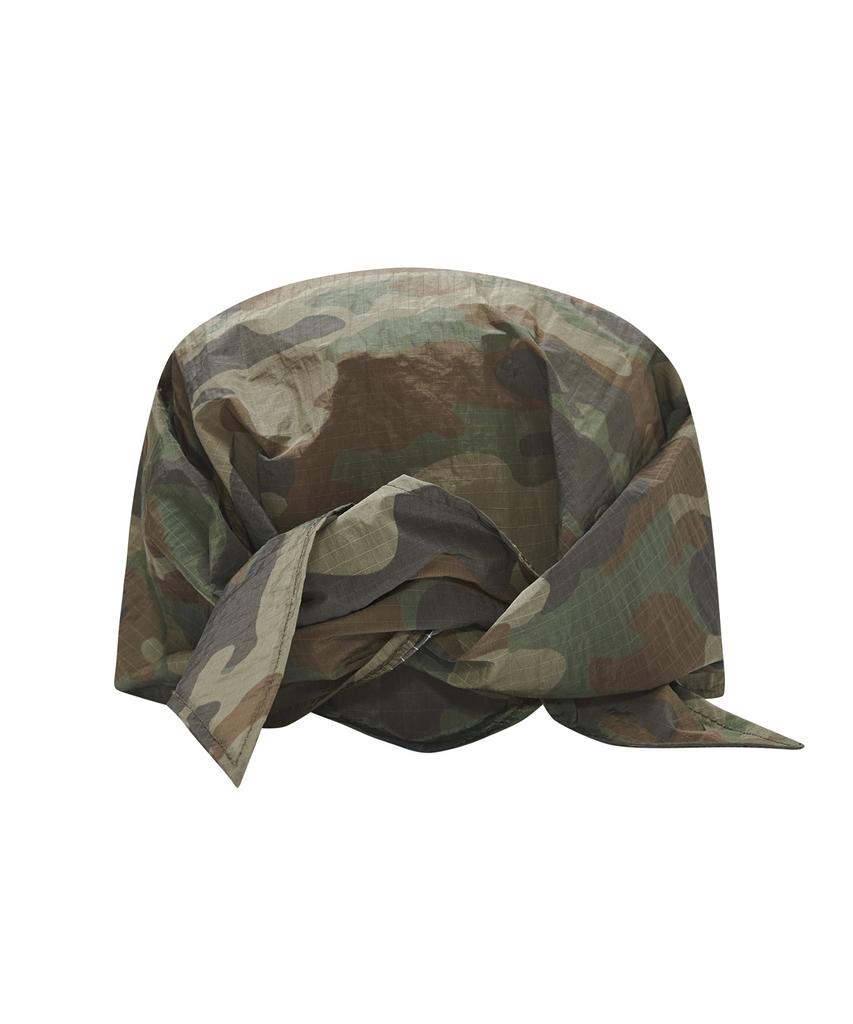 Lujeoseukeulleob Seersucker Scarf Bandana Cap Camo