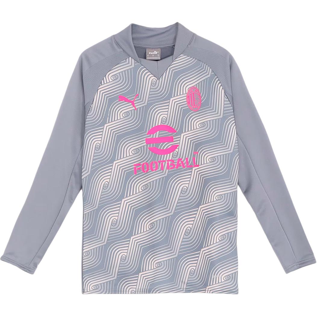 

Puma Ac Milan Moisture Wicking Comfortable Slim Fit Pullover Raglan Long Sleeve Knit Top Men tops Gray 77402502 M