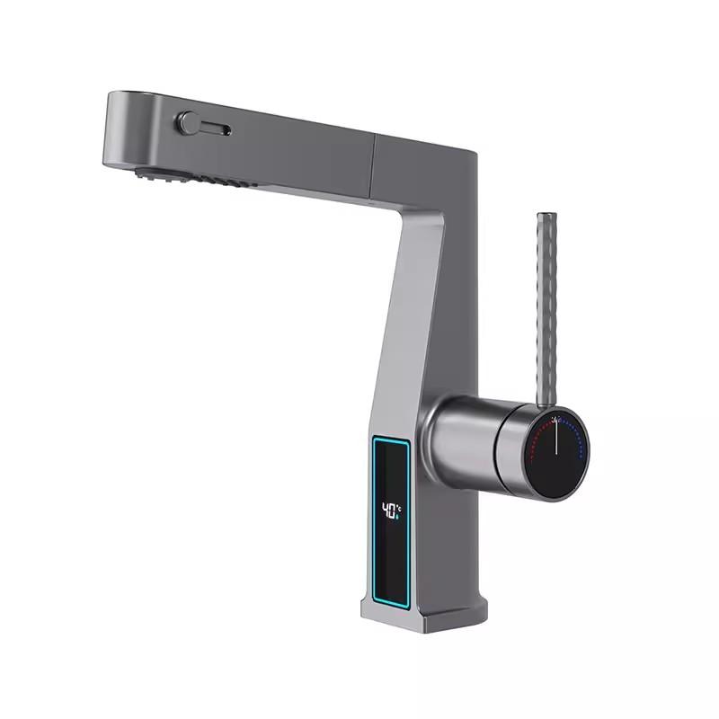 Brushed Gold Bathroom Faucet with shower Head Basin Faucet Black sink tap Hot and Cold Chrome Grey Basin Tap Brass Material