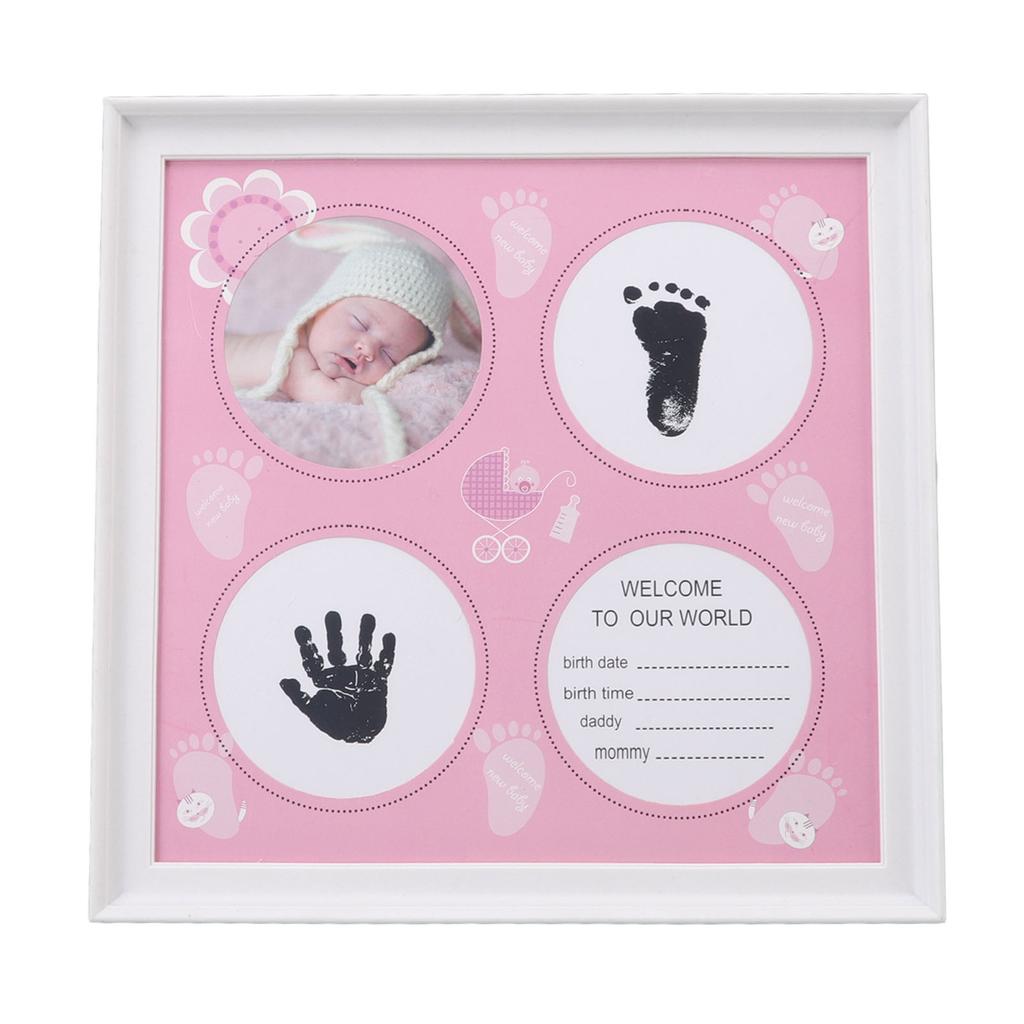 Kit Impronta Mano Piede Bambino per Neonati Maschi Femmine Plastica Resistente all'Usura Pannello di Densità Stampa Bambino