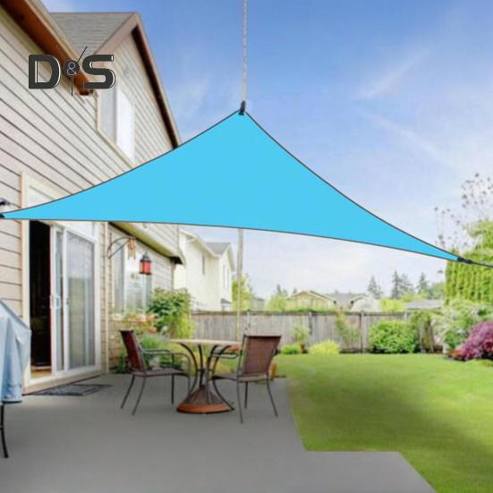 Outdoor Sun Shade Sail with Carabiner UV Blocking Triangle Canopy Permeable Breathable Heavy Duty Deck Backyard Patio Shade Cover
