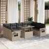 VidaXL Garden Lounge Set with Cushions 10 Pcs Light Grey Braided Resin 3268112