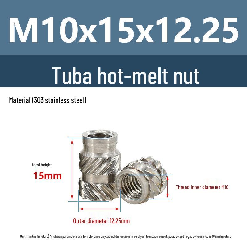 Stainless Steel Pre-embedded Injection Molding Knurled Nut M2M3M4