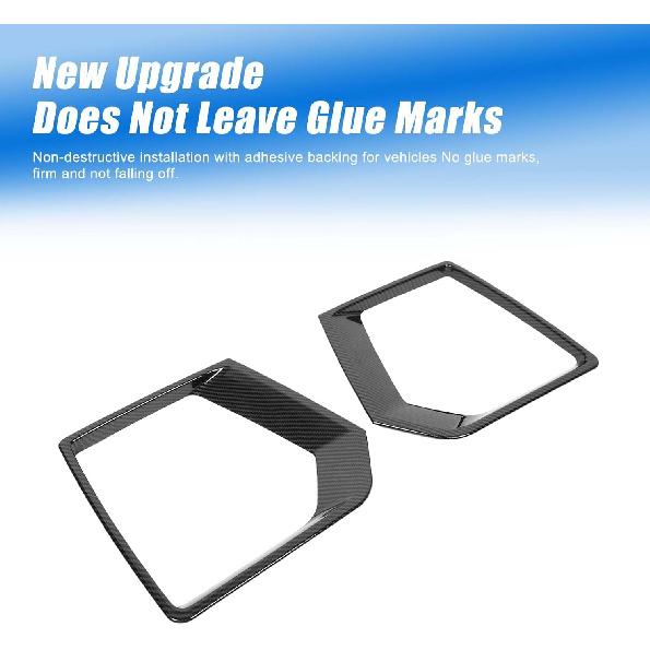 Front Fog Light Frame Cover Trim for Santa Cruz 2022 2023 2024 Accessories, ABS Car Fog Light Lamp Guard Cover Decor 2Pcs, Carbon Fiber Pattern