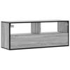 TV Stand Grey Sonoma 100 x 31 x 39.5 cm Particleboard and Metal