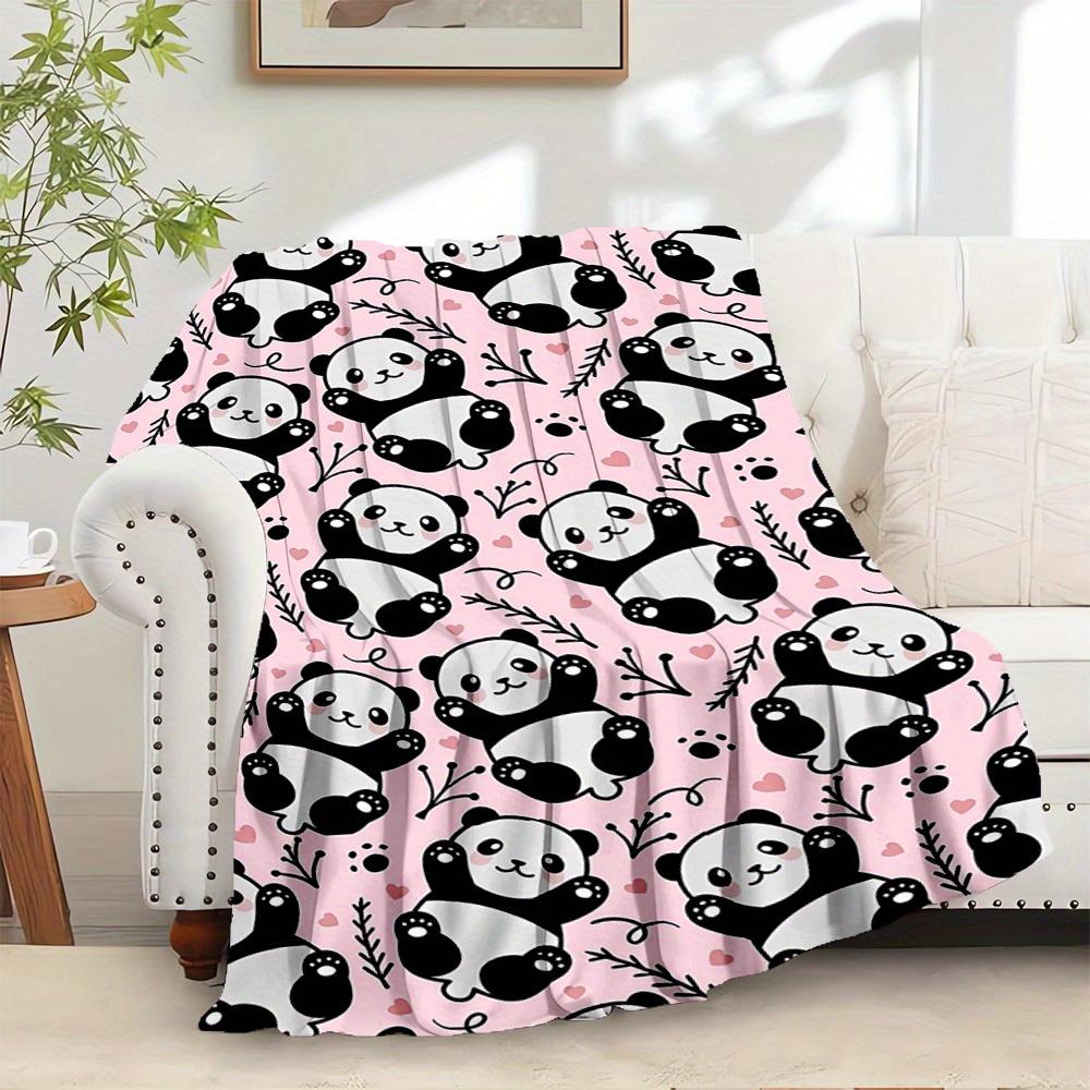 1pc Panda,Cute,Pattern Flannel Blanket - Lightweight Soft for All Seasons, Ideal for Couch, Office, Bed, Travel, Camping - Unique Gift, Cont