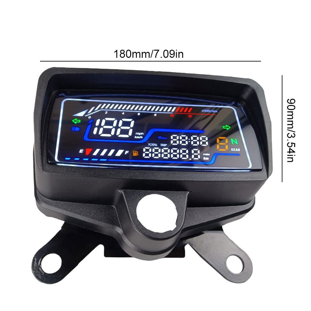 Motorcycle Instrument LCD Display Dashboard Speedometer with Clock Electronic RPM Indicator USB Charging for CG125-CG150 Parts