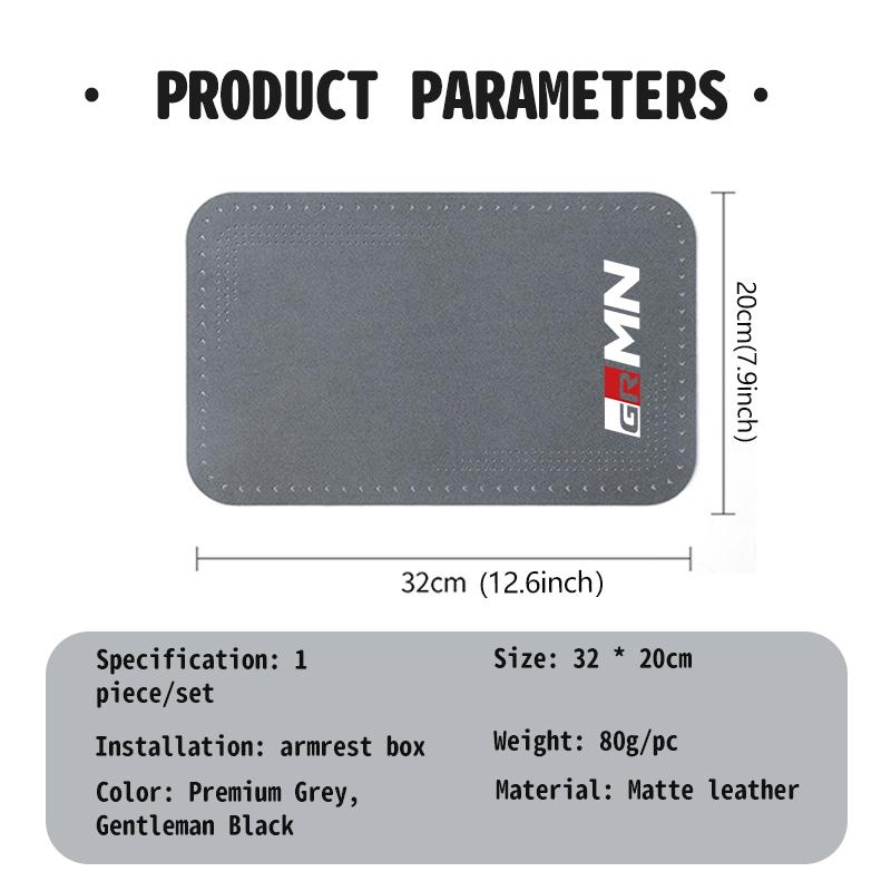 For S1 Car Armrest Box Pad Suede Auto Armrest Mat Car Accessories GRsport Yaris Corolla Rav4 CHR Auris Cruiser Highlander JH0