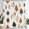 1Pc Autumn Leaf Print Polyester Shower Curtain Bathroom Decoration Curtain,Hanging Curtain With Hooks Machine Washable