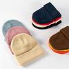 Warm Knitted Wool Cap Unisex Beanie Stretch Thick Knitted Cap for Cold Weather