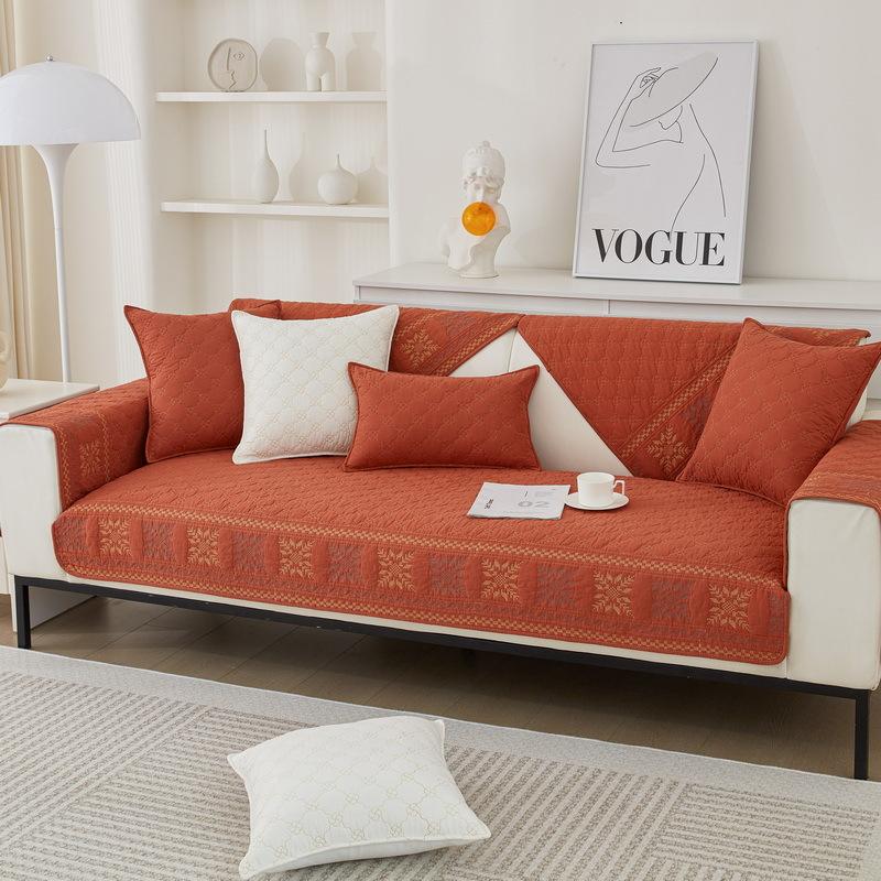 Sofa Cushion Pure Cotton Four Seasons Simple Cloth Cotton Seat Cushions Modern Universal Cover Cloth Backrest Non-Slip Sofa Cover Towel