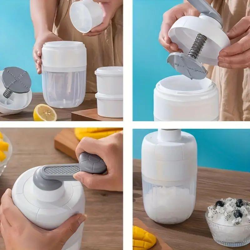 Manual Home Small Shaved Ice Machine Fruit Smoothie Maker Hand-Shake Ice Crusher Smoothie Ice Cream Maker For Home Kitchen