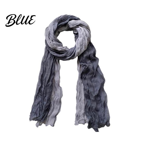 Unisex Fashion Shawl Neck Wrap Pleated Warm Gradient Design Scarf Two-Color Bow Tie Cold Weather