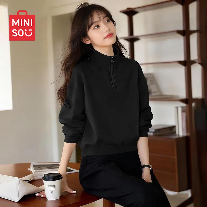 MINISO Women's Half-Zip Hoodie Sweatshirt