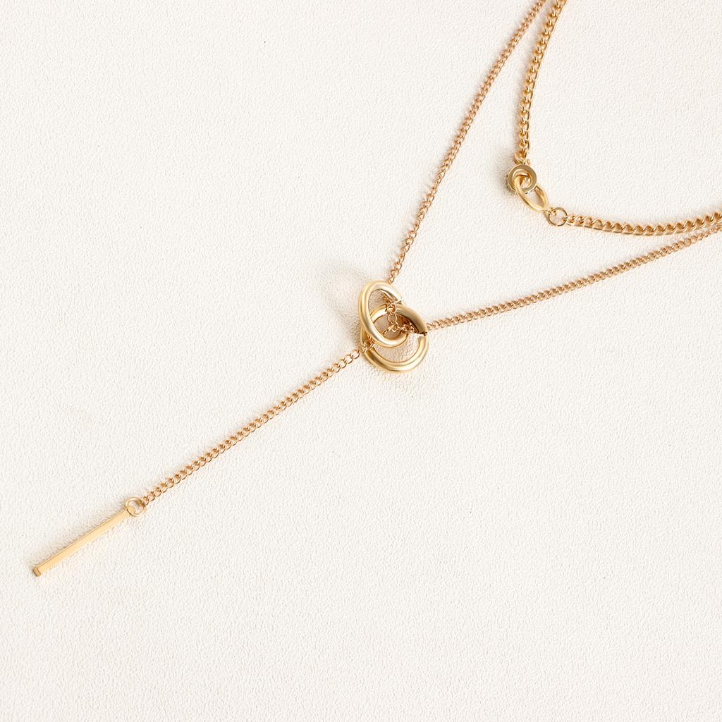 Vintage Double Round Necklace Women Jewelry Accessories Bohemian Tassel Pendant Gifts