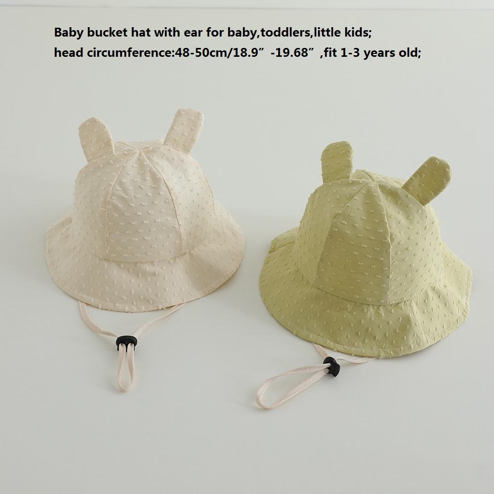 New Panama Summer Children Bucket Hat for Boys Girls Cotton Cute Ear Toddler Sun Cap Baby Beach Sun Hat Kids UV Protection Cap