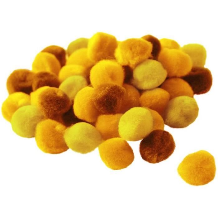 Pompons 15 mm dégradé jaune x 45