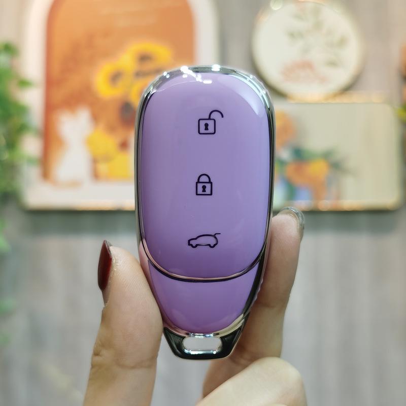 Unisex High-End Key Case: Custom L9 Car Remote Control Protective Shell with Keychain