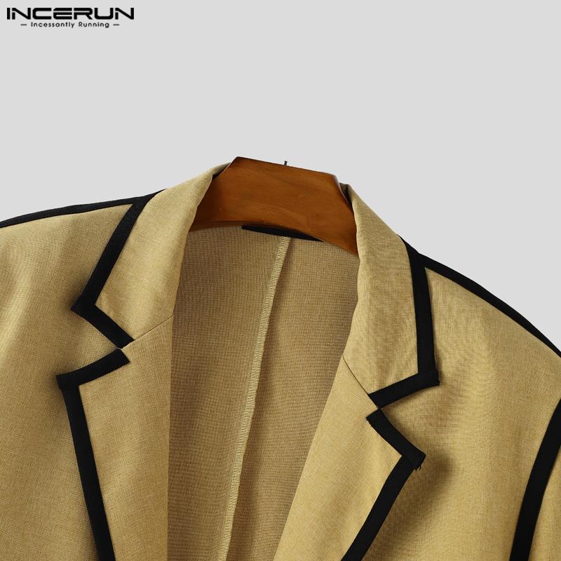 INCERUN 2PCS Men Thin Open Front Blazer Long Suit Pants Two Piece Suit Casual Outfits Sets