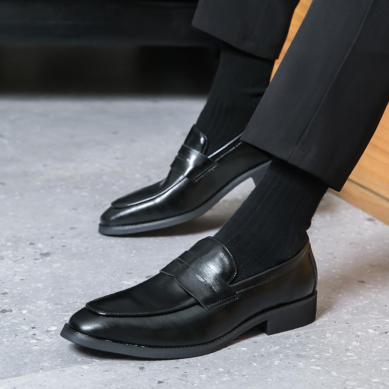 Fashion Men's Loafers Handmade PU Leather Loafer Casual Driving Flats Slip-on Shoes Luxury Comfy Moccasins Black Casual Shoes Mo-22123