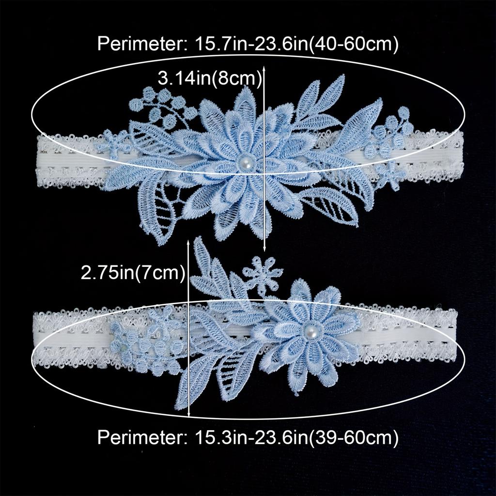 Floral Lace Bride Wedding Garter Set Sexy Elastic Leg Ring Romantic Wedding Gift for Something