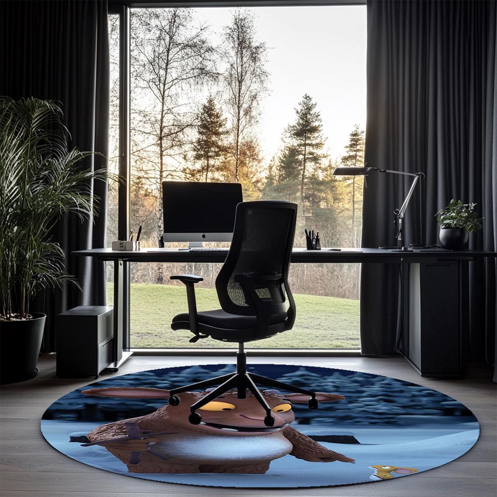 Der Grüffelo Bedruckter Runder Teppich Teppich Stuhlteppich Bereichsteppich Eingang Fußmatten, für Bürostuhl Wohnzimmer Schlafzimmer Küchenraum.