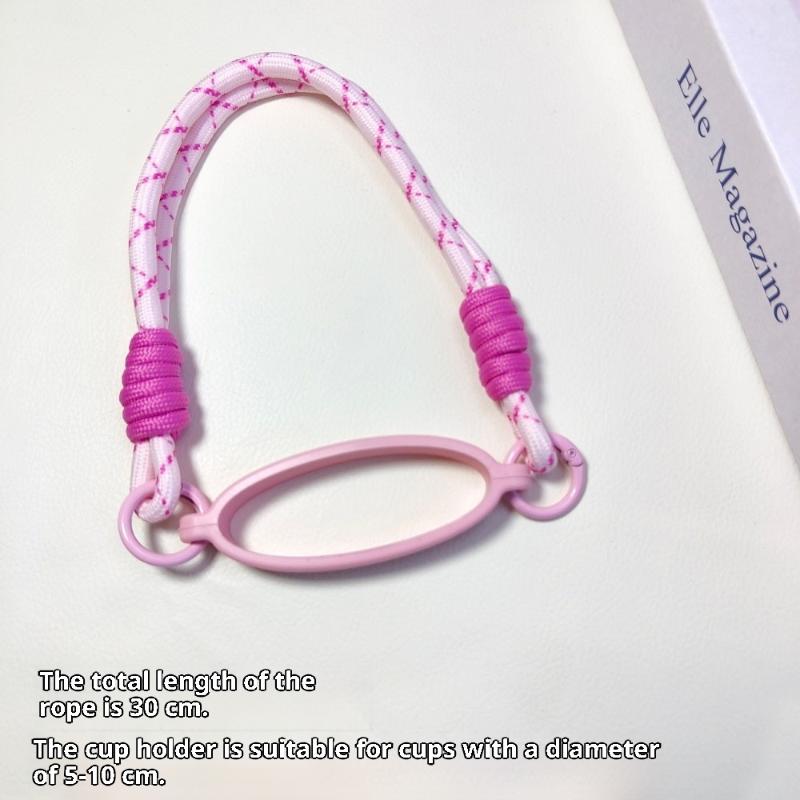 Candy Color Silicone Water Bottle Handle Strap Water Bottle Lanyard Hanging Rope Detachable Strap Bottles Cup Accessories