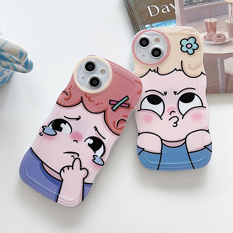 Ładna dziewczyna fala miękki futerał na telefon dla Realme C55 C53 IPhone 15 OPPO A58 Reno 10 5G Samsung S23 S24 Ultra A54 A53 Redmi Note 12 Pro Note 11 Infinix Cover