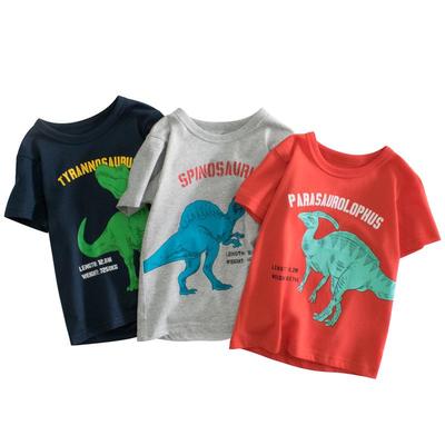 2025 Summer Kids' Korean Dinosaur Cartoon T-shirt - Short Sleeve Boys' Baby Clothing