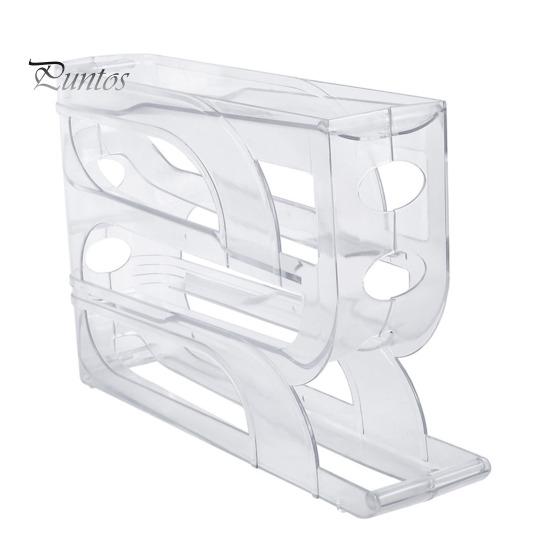 

Прозрачная полка для хранения яиц с защитными ограждениями, большая вместимость, 4-х уровневый автоматический вращающийся дозатор яиц, кухонный органайзер чистый