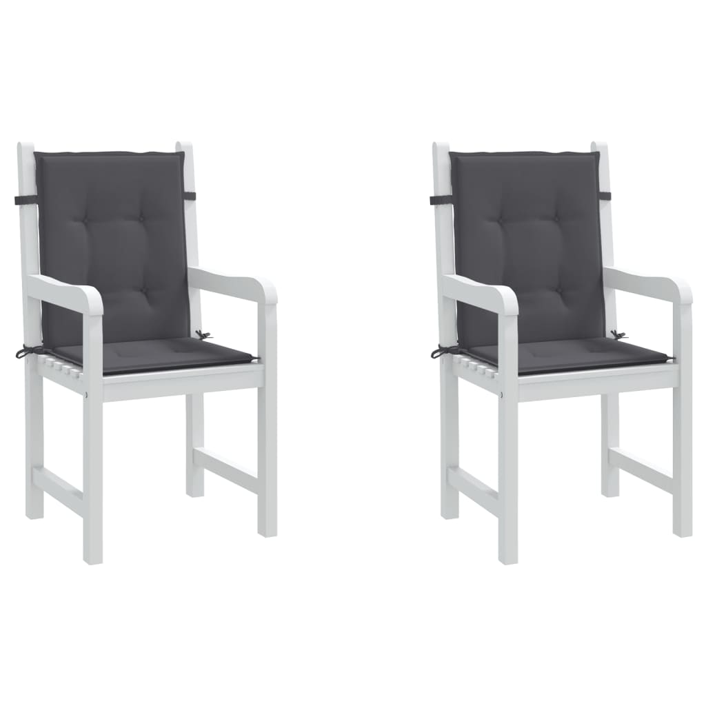 Garden Chair Cushions for Low Back Chairs 2 Pcs Anthracite