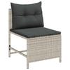 6 Piece Garden Sofa Set in Light Gray and Dark Gray Poly Rattan