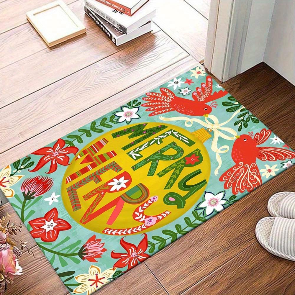 

1pc Celebrate Christmas Area Rug, Slip-Resistant, Easy-Clean, Stain-Resistant, Perfect for Cozy Living Rooms, Bedrooms, Kitchens, Offices, a 60cm by 90cm