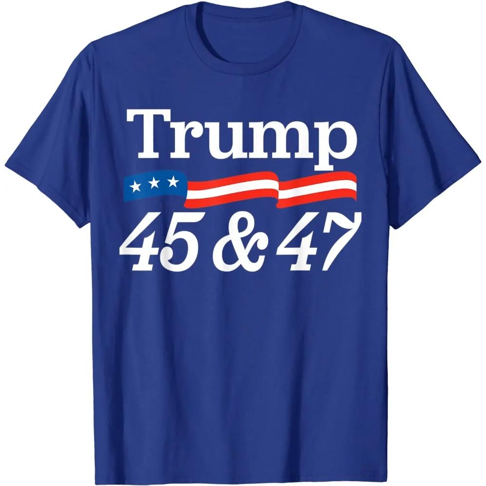 45 and 47 Trump 2024 Presidential Election Supporter Voters T-Shirt. Premium Cotton Short Sleeve O-Neck Unisex T Shirt New S-3XL