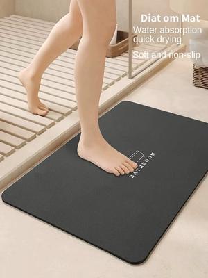 Diatom Mud Bathroom Floor Mat Solid Color Minimalist Toilet Floor Mat Door Non-Slip Absorbent Quick Drying Cushion