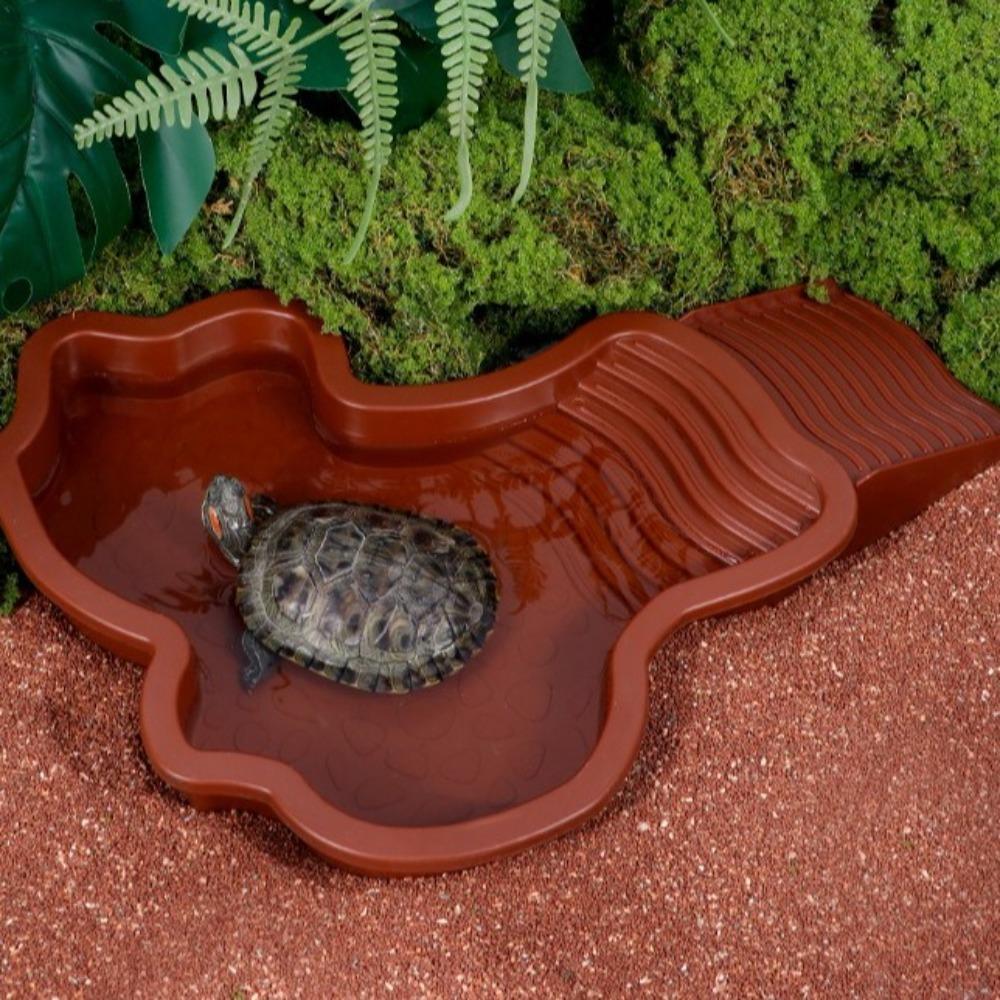 Plastová vana pro koupání želv s žebříkem Dekorace do akvária Nový bazén s vodou pro želvy Potřeby pro želvy