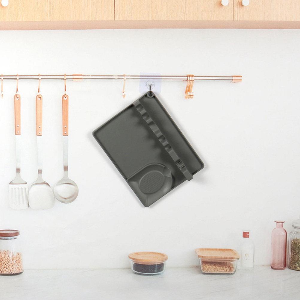 1Pcs Silicone Spoon Rest Multipurpose Cutlery Rack Ladle Storage Holder Non-Slip Kitchen Utensil Organizer Rolling Pin Storage