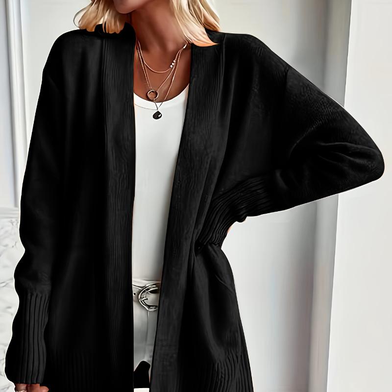 Women'S Cozy Yellow Knit Cardigan - Long Sleeve, V-Neck, Loose Fit, Fall & Winter Stylish Pullover